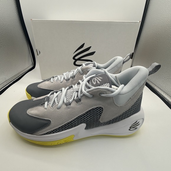 Under Armour Curry 3Z‎ 25 SDE Gray/White/Yellow 6000750-015 Men\'s Sz 11